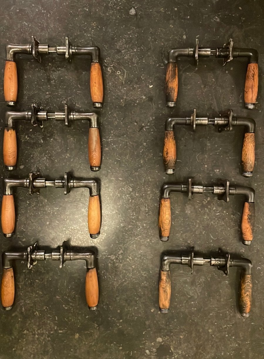 3x set Deurklinken TONmodel Hout & Ijzer Jaren ‘30 metallco, Ophalen of Verzenden