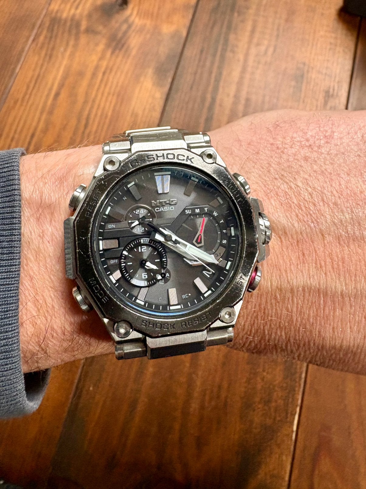 Casio G-shock  MTG-B2000D-1A, Gebruikt, Staal, Polshorloge, Ophalen of Verzenden