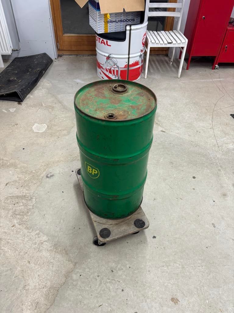 Vintage BP Olievat - Groen Metalen Vat, Ophalen