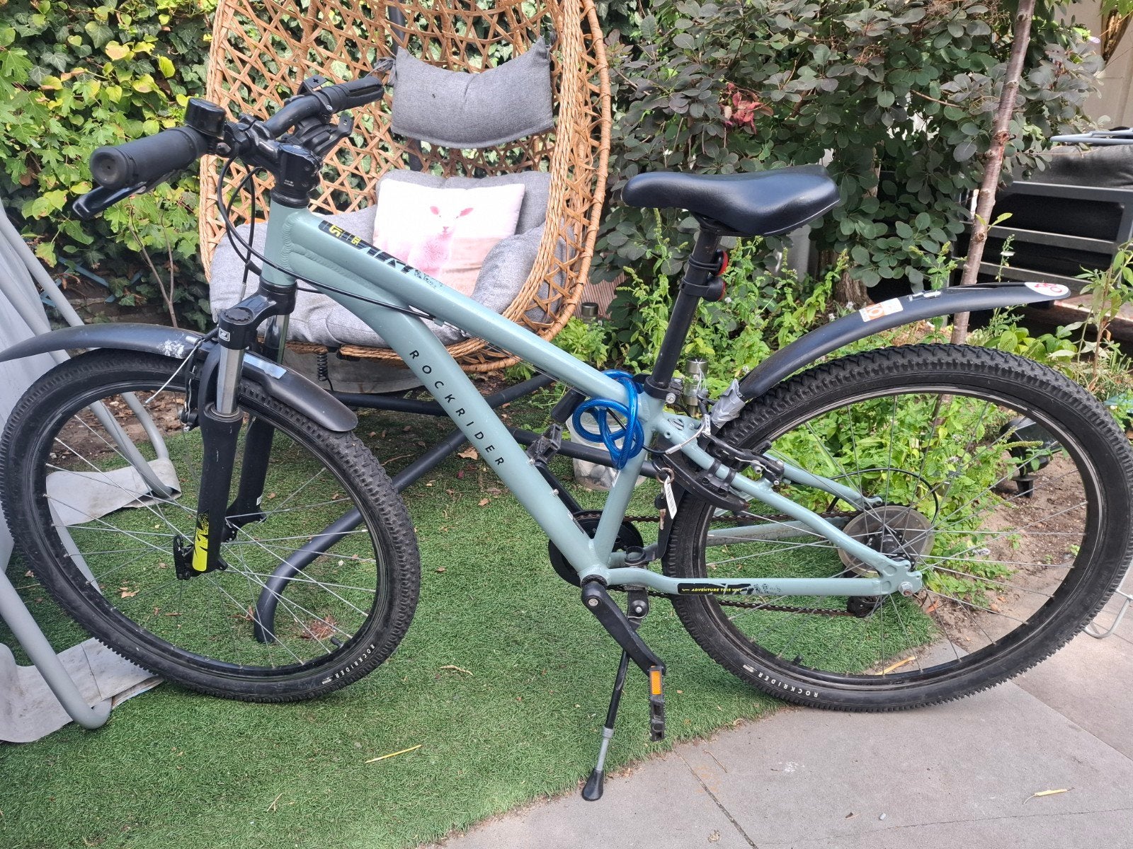 Rockrider ST500 Mountainbike - Grijs/Groen, 3 versnellingen, Minder dan 45 cm, Ophalen, Gebruikt, Overige merken