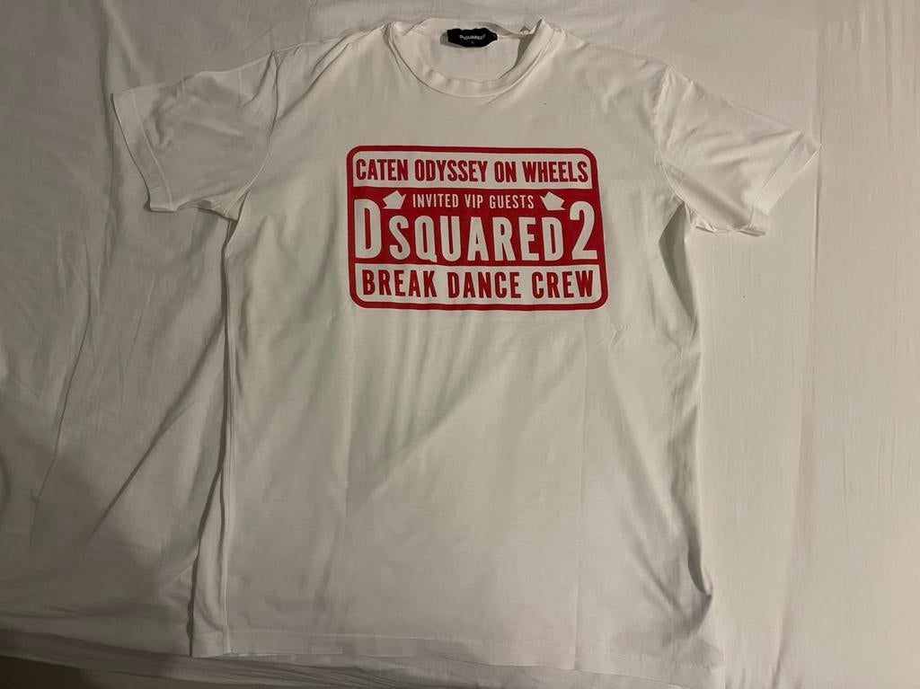 Dsquared2 heren shirt wit maat L, Ophalen of Verzenden, Zo goed als nieuw, Maat 52/54 (L), Wit