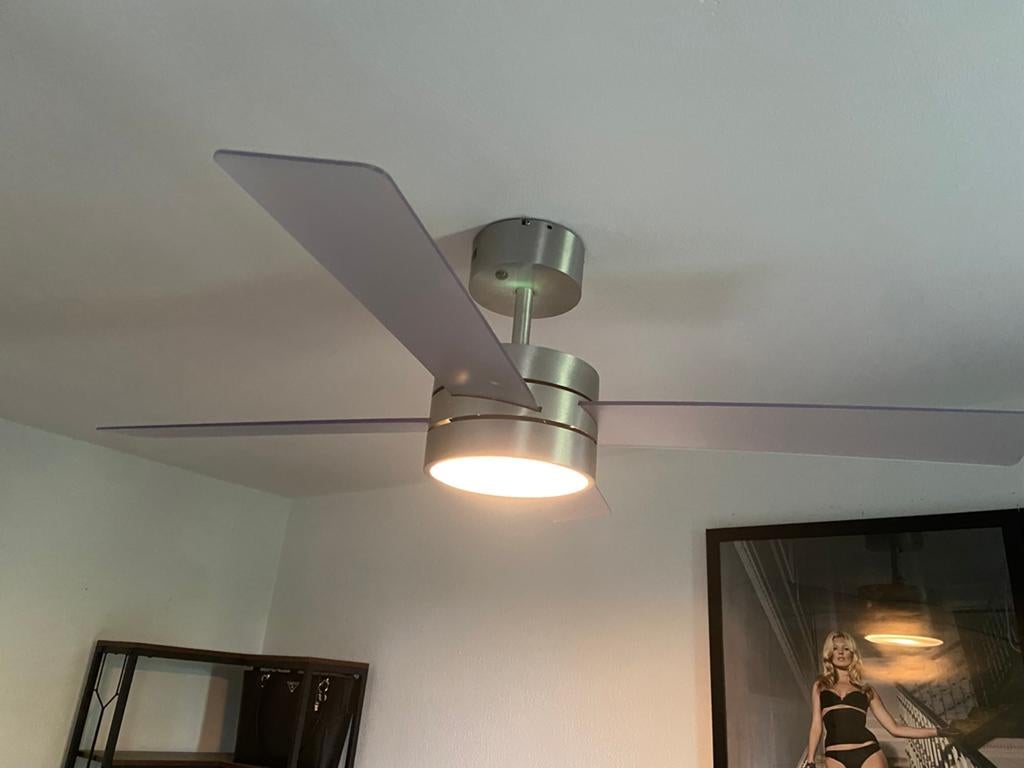 Originele Jan des Bouvrie plafond ventilator met lamp, Ophalen of Verzenden, Zo goed als nieuw