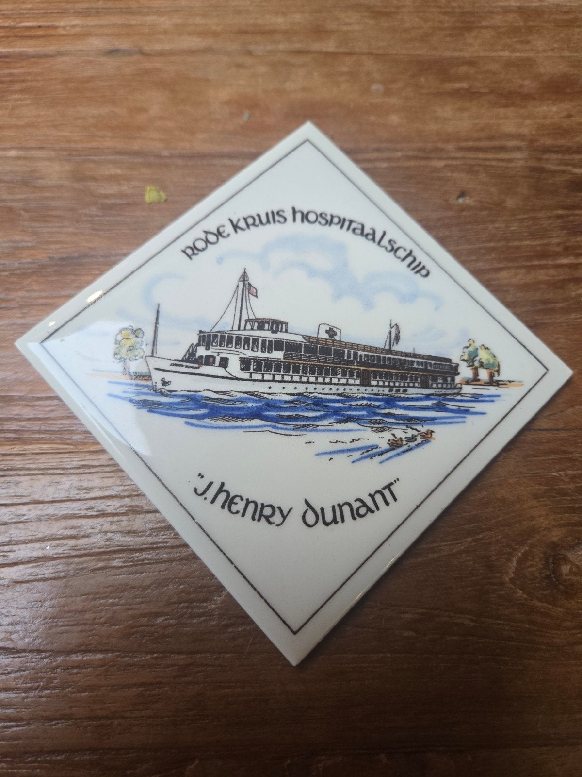 Tegeltje, Henry Dunant, Rode Kruis Hospitaalschip, Ophalen of Verzenden, Gebruikt