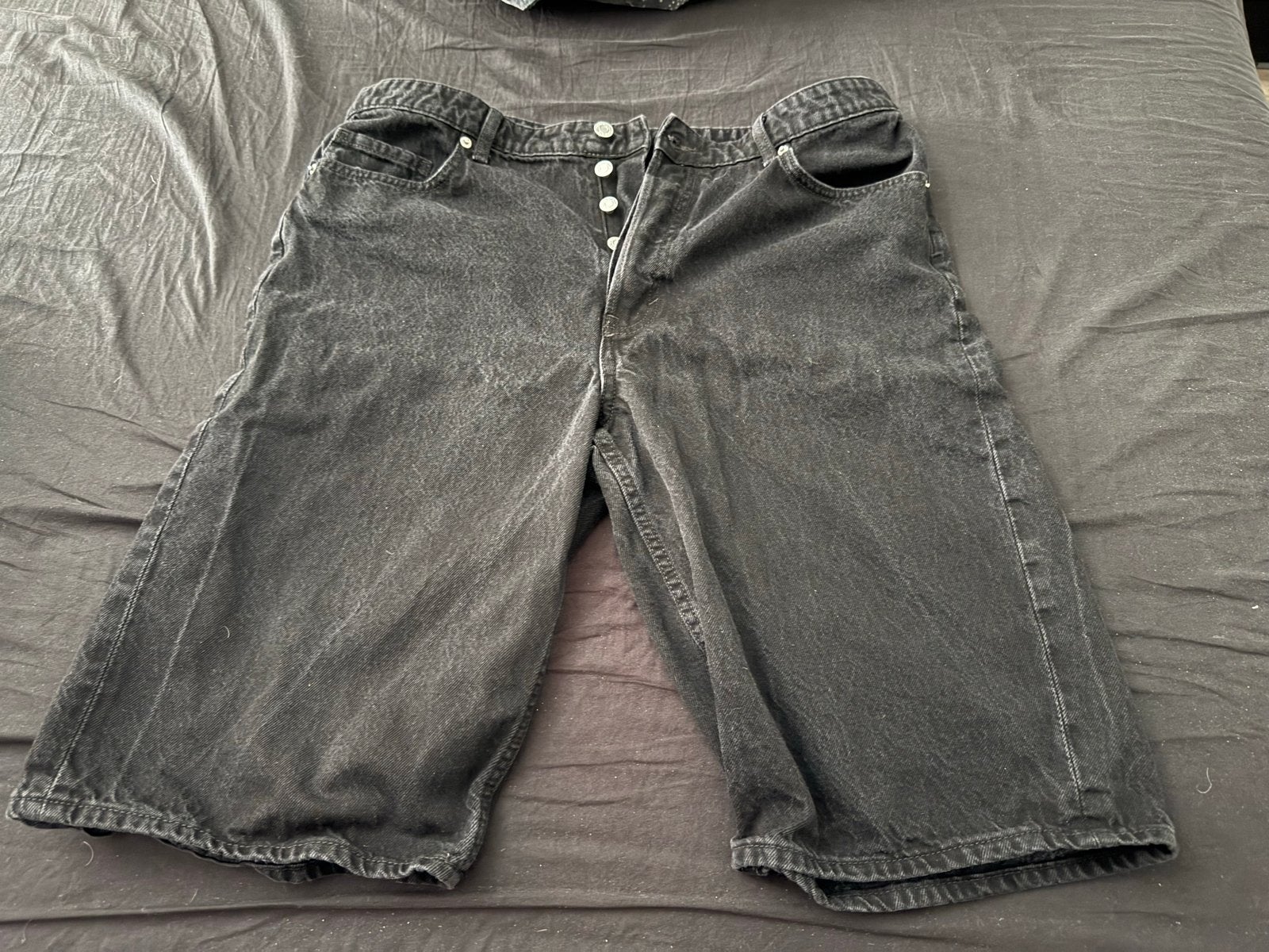 H&M Zwarte Baggy Bermuda Maat 46 - Hoge Taille Skate Model, Ophalen of Verzenden, Zo goed als nieuw, Zwart