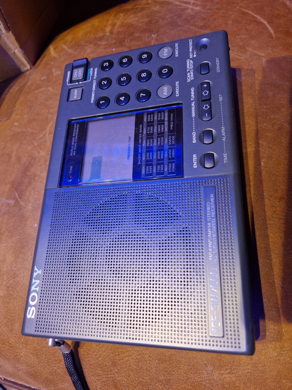 Sony ICF SW7600 Wereldontvanger met originel hoesje, Audio, Tv en Foto, Radio's, Ophalen of Verzenden, Zo goed als nieuw, Wereldontvanger