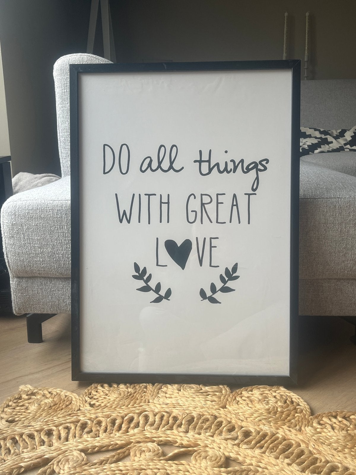 Inspirerende Poster 'Do All Things With Great Love', 50 – 75, Minder dan 50 cm, Ophalen of Verzenden, Zo goed als nieuw