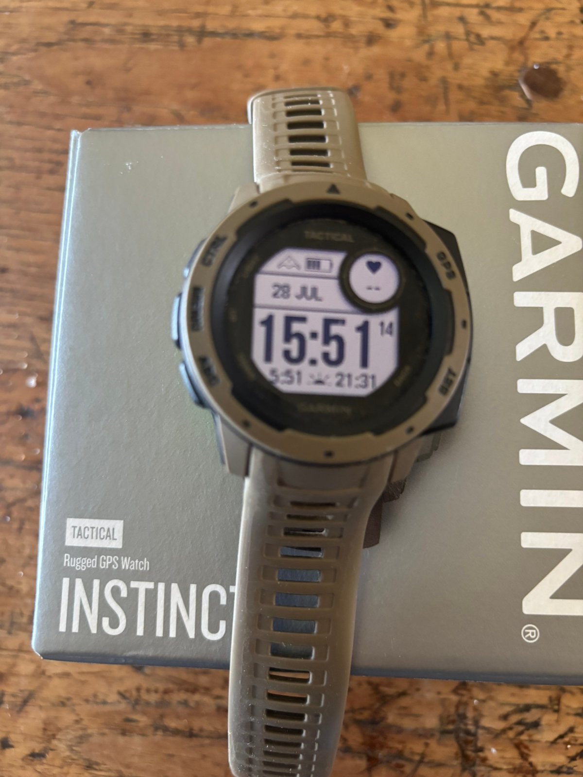 Garmin Instinct tactical coyote, Ophalen of Verzenden, Zo goed als nieuw, Zwart, Android