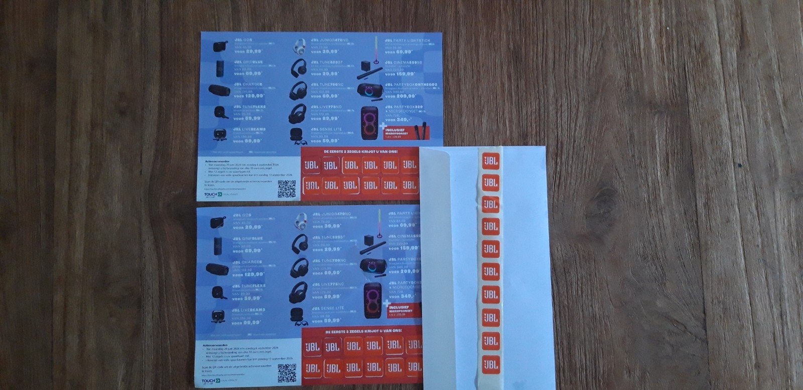 JBL spaaractie PLUS: 2 volle spaarkaarten & 10 losse zegels, Verzamelen, Supermarktacties, Plus, Ophalen of Verzenden
