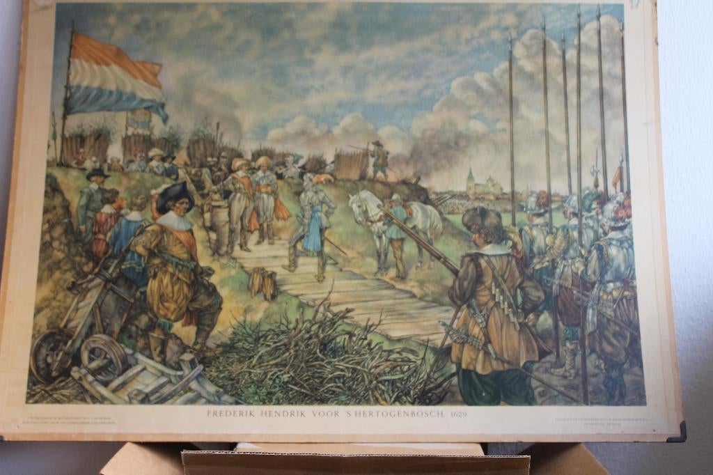 Schoolplaat origineel '50/60, Antiek en Kunst, Antiek | Schoolplaten, Ophalen of Verzenden, Geschiedenis