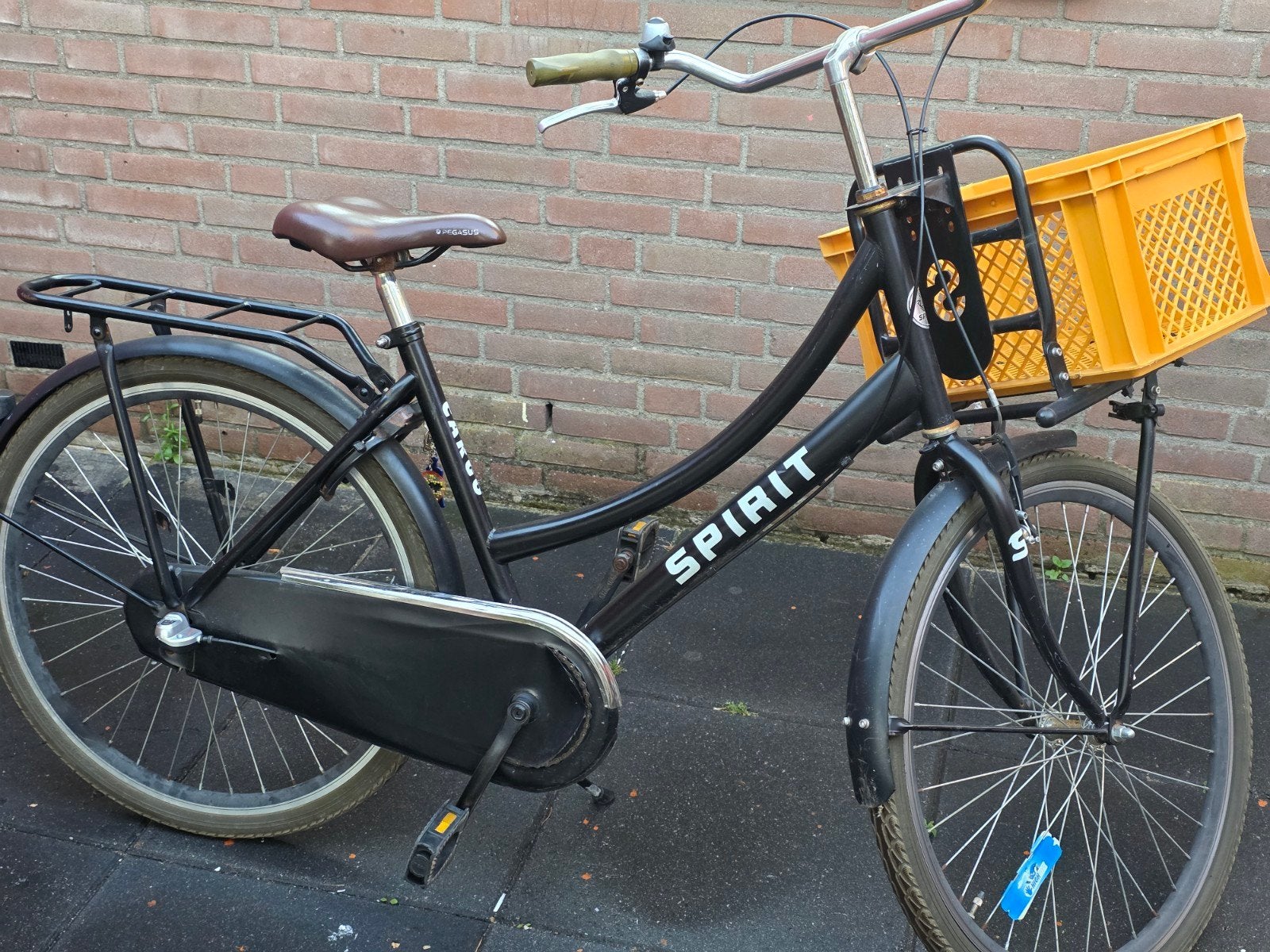 Spirit Transportfiets 26 inch met 3 versnellingen en krat, Terugtraprem, Gebruikt, Versnellingen, Ophalen