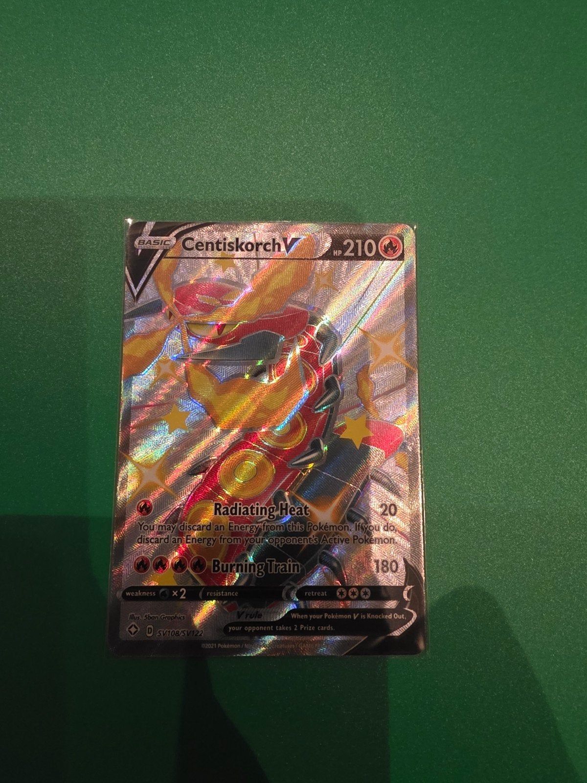 Pokémon Centiskorch V (SV108/SV122), Ophalen of Verzenden, Zo goed als nieuw, Losse kaart, Foil