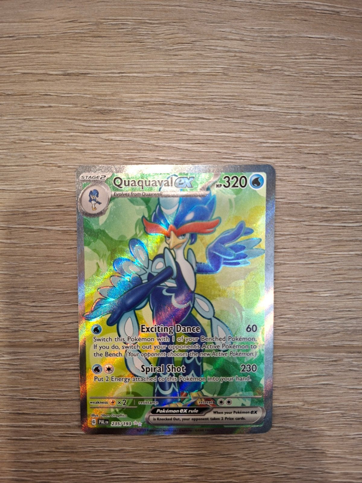 Pokémon Quaquaval EX 235/193, Ophalen of Verzenden, Nieuw, Losse kaart