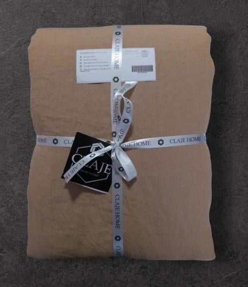 100% linnen dekbedovertrek 240x220 met slopen Soft Brown, Bruin, Dekbedovertrek, Ophalen of Verzenden, Nieuw