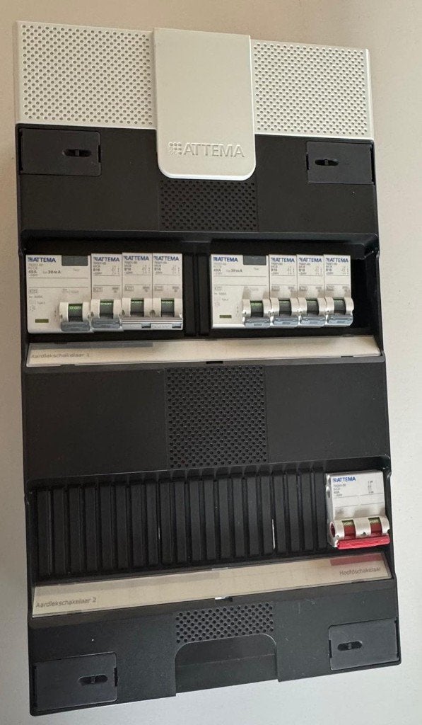 ATTEMA Groepenkast met Aardlek + Hoofdschakelaar, Ophalen of Verzenden, Gebruikt, Schneider Electric, Groepenkast