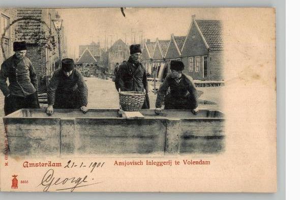 Volendam Ansjovisch Inleggerij st1901 uitg Glückstadt&Münden, Verzenden, Voor 1920, Gelopen, Noord-Holland