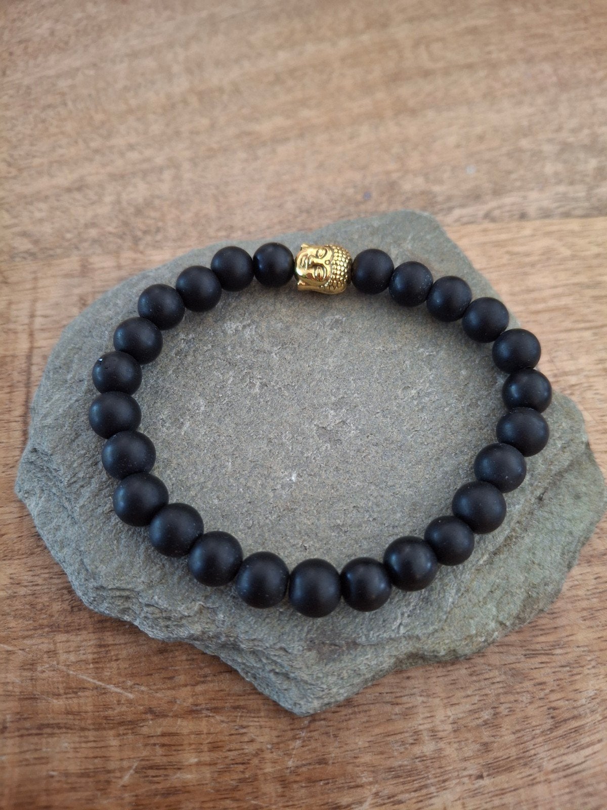 Onyx natuurkralen armband, Overige materialen, Met bedels of kralen, Zwart, Nieuw
