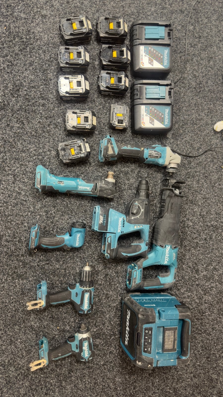 Makita Gereedschap Full Set met Accu's en Lader, Ophalen, Gebruikt, Gereedschapsset, Makita