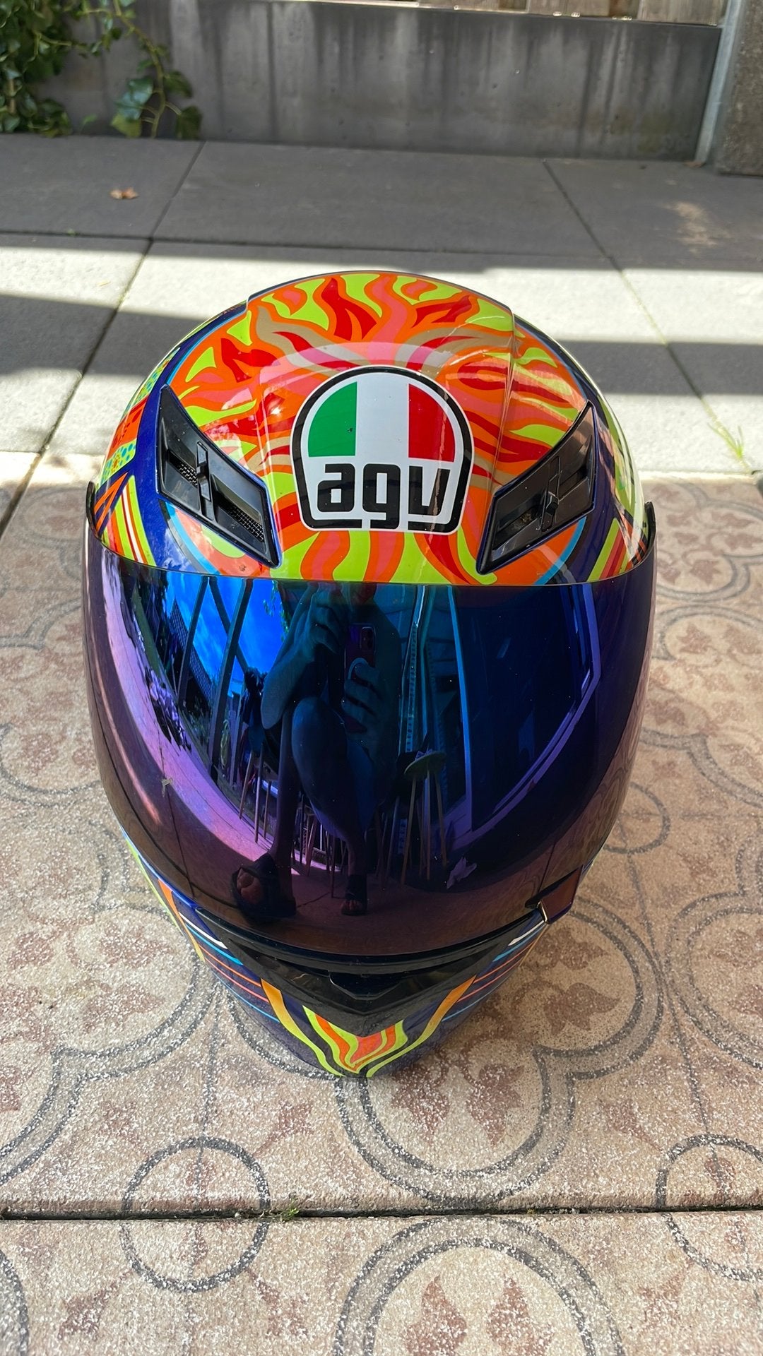 Agv k3 rossi helm, Motoren, XS, Ophalen of Verzenden, Tweedehands, Integraalhelm