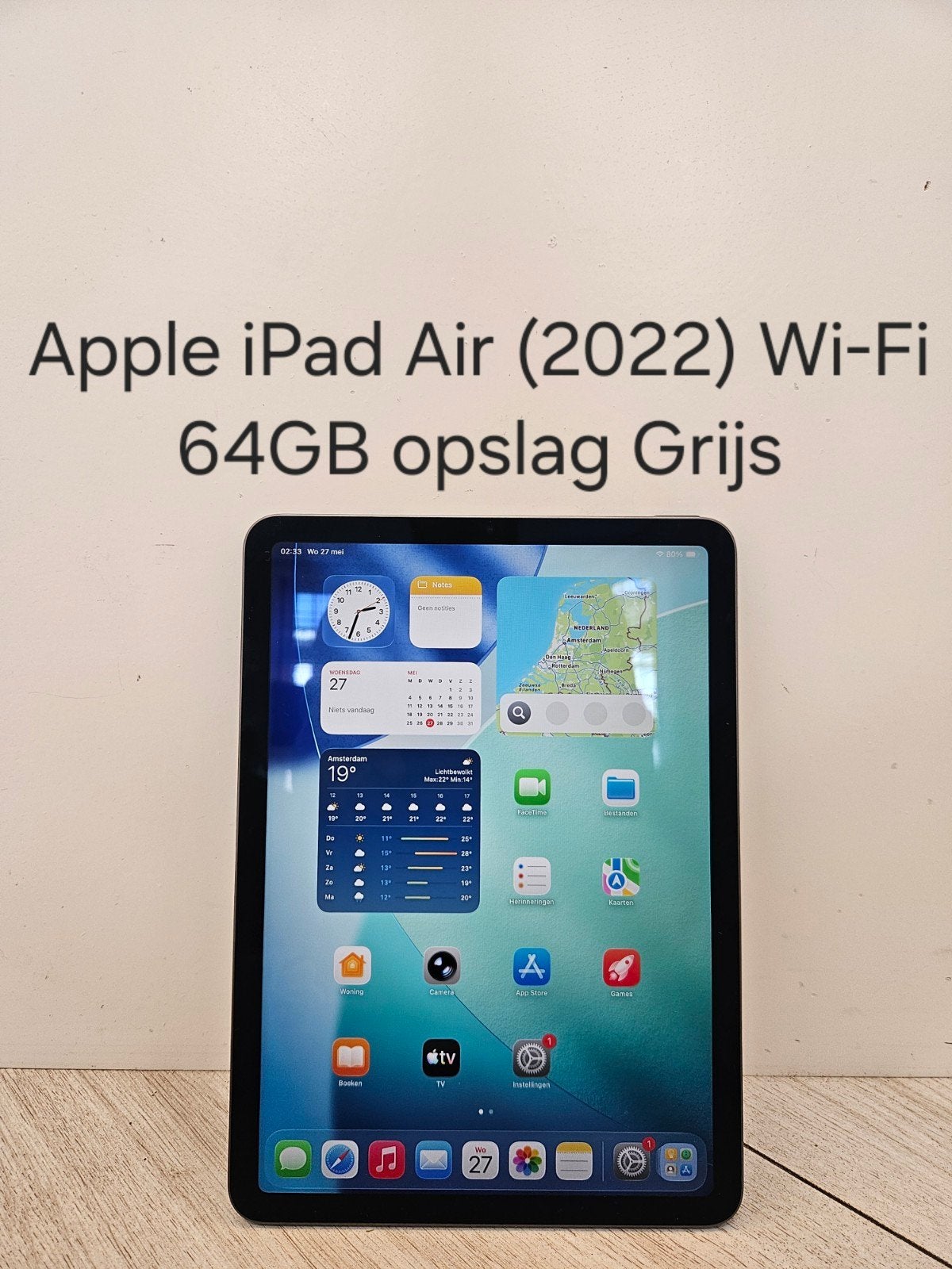 Nieuwstaat: Apple iPad Air 2022 wifi 64gb grijs 8gb ram, EenvoudPc B.V., Apple iPad Air, 11 inch, Ophalen of Verzenden