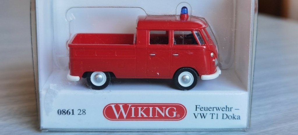 Wiking VW T1 Doka Feuerwehr 0861 28 nieuw, Ophalen of Verzenden, Nieuw, Bus of Vrachtwagen, Wiking