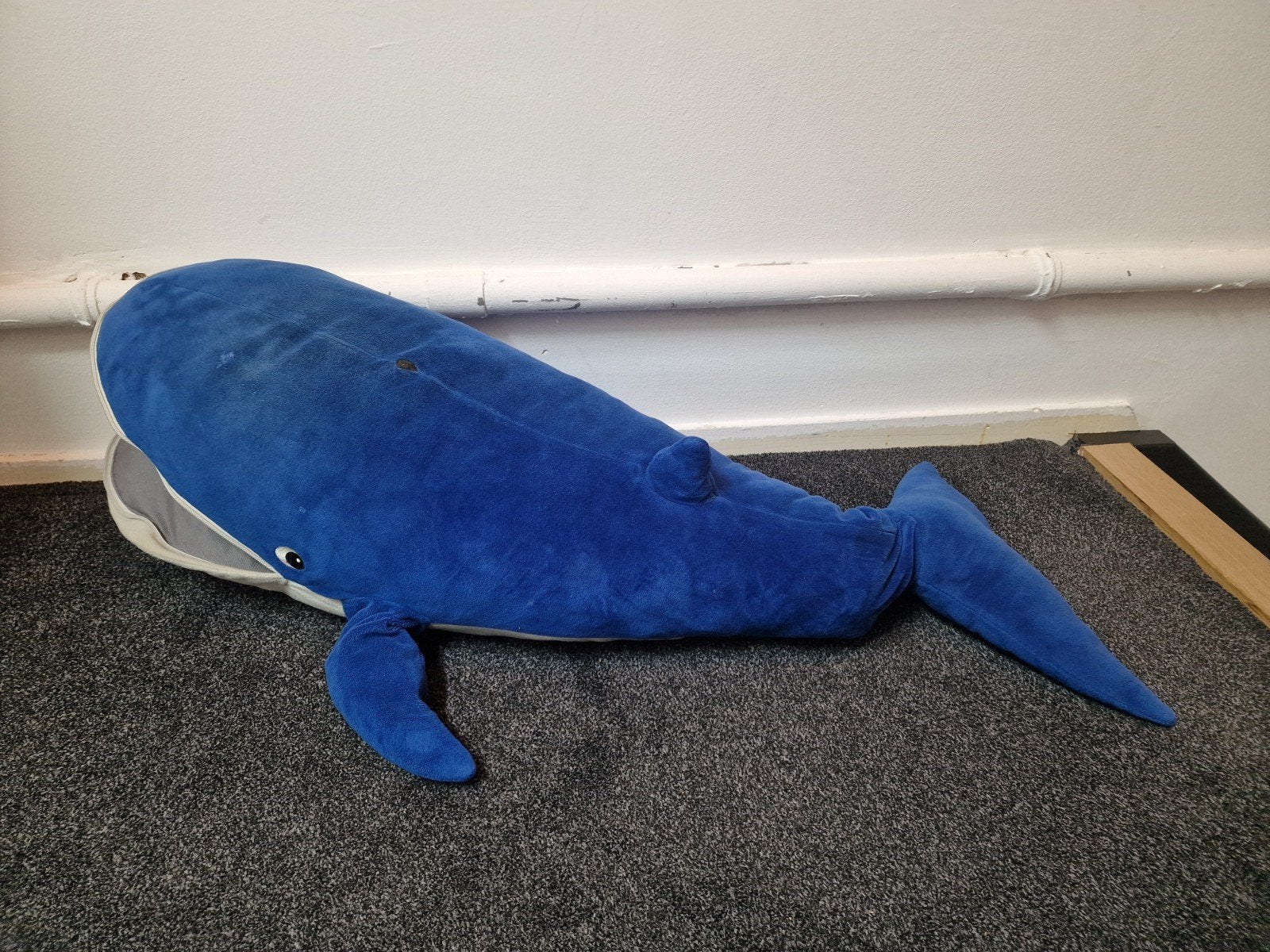 Platvis Knuffel. 85cm Lang, Gebruikt, Overige typen, Blauw, Ophalen of Verzenden