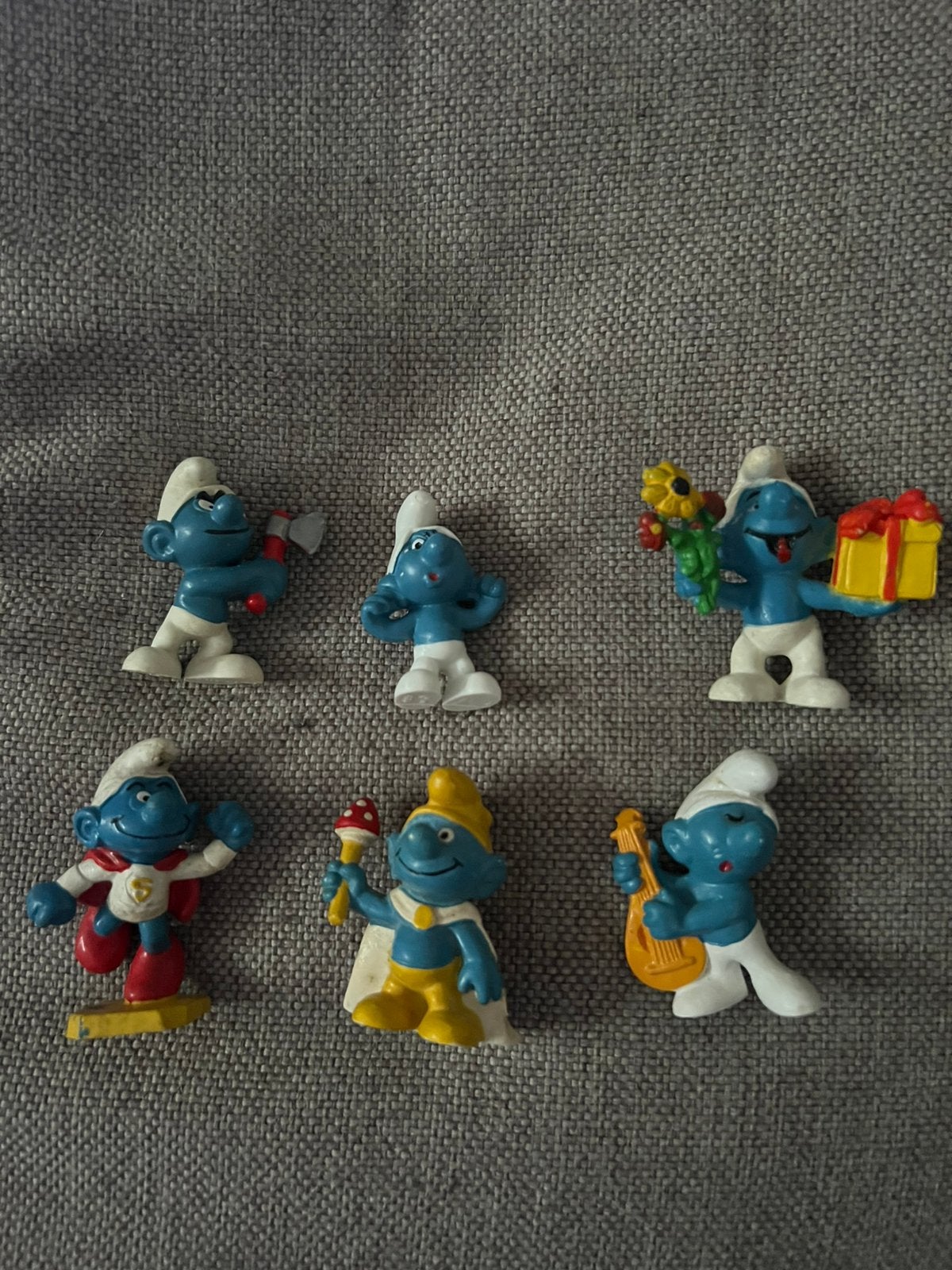6 oude smurfe, Verzamelen, Smurfen, Ophalen of Verzenden, Zo goed als nieuw, Verschillende Smurfen