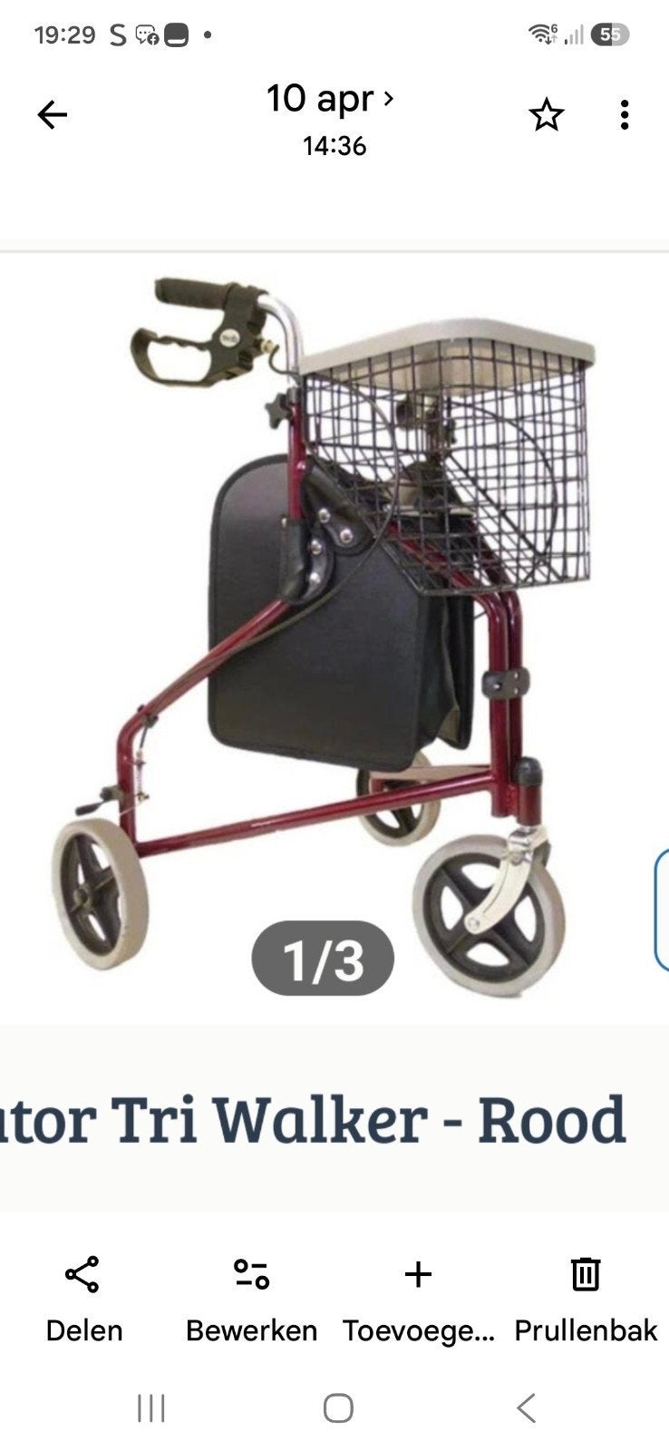 Super thuis rollator, Diversen, Ophalen of Verzenden, Zo goed als nieuw