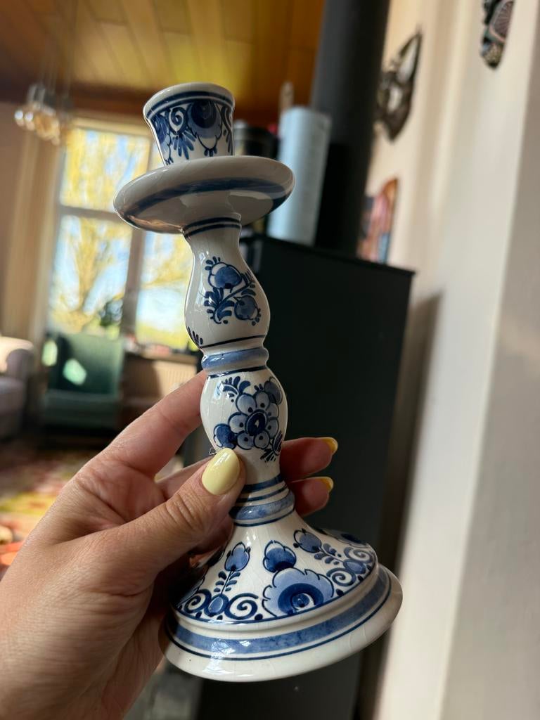 Krat vol Delfts Blauw keramiek - Diverse items met merk, Ophalen of Verzenden