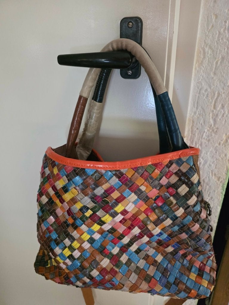 No Label Elisa shopper,leren tas,schoudertas,damestas,apart!, Ophalen of Verzenden, Gebruikt, Overige kleuren, Shopper