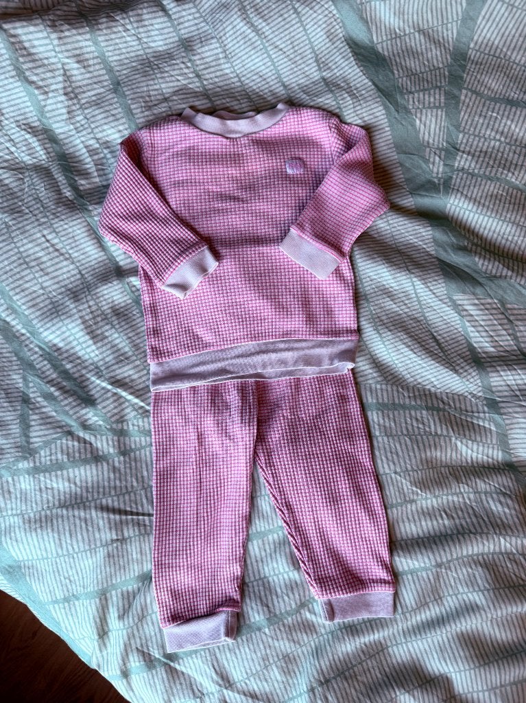 Feetje wafel pyjama maat 86 wit roze, Ophalen, Nacht- of Onderkleding, Gebruikt, Meisje