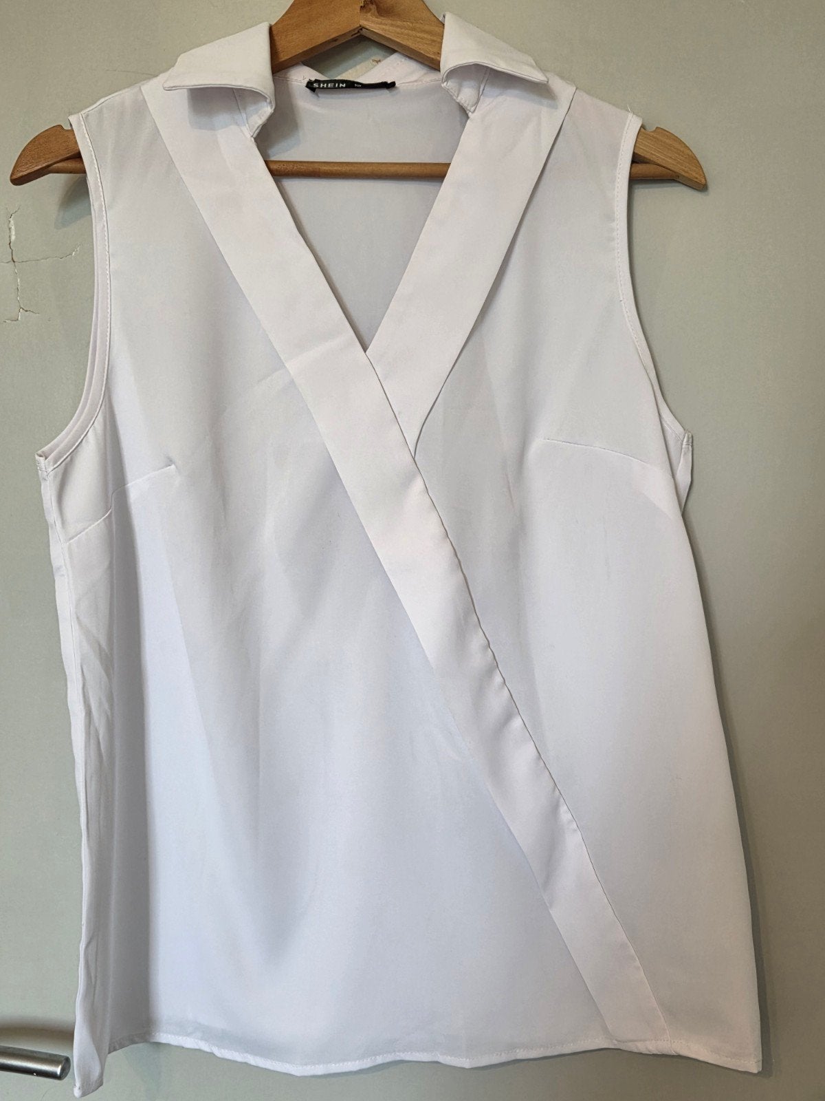 Shein Witte Mouwloze Blouse Maat M, Maat 38/40 (M), Wit, Ophalen of Verzenden, Zo goed als nieuw