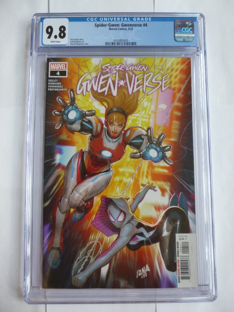 MARVEL SPIDER GWEN"GWEN VERSE 4"VARIANT CGC 9.8 GRADED 2022, Eén comic, Amerika, Marvel Comics, Nieuw