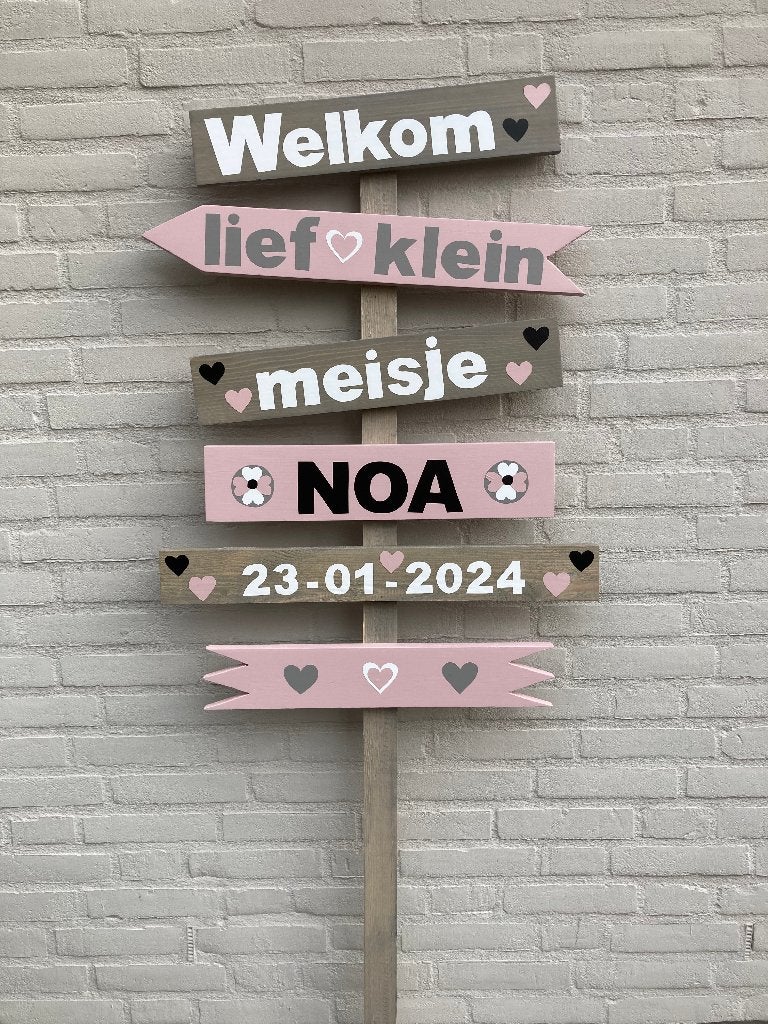 geboorte bord meisje, Ophalen of Verzenden, Nieuw, Geboortebord