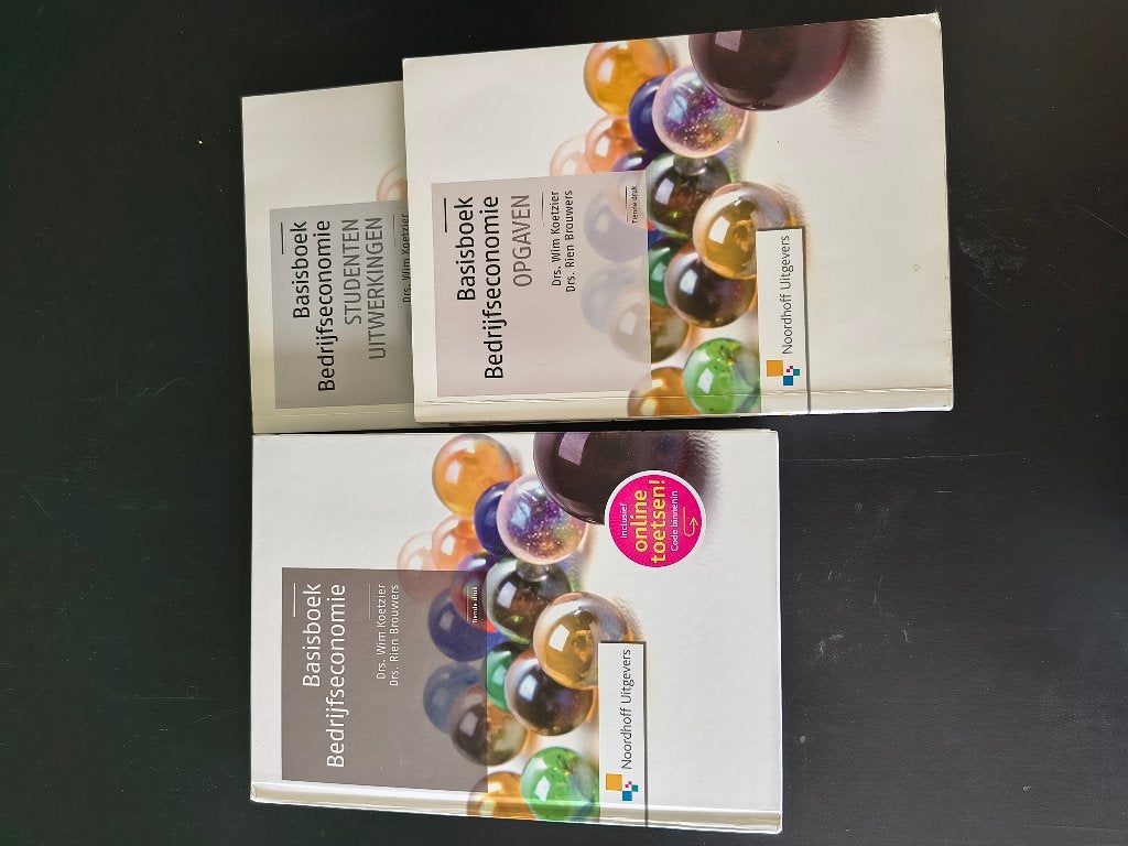 Basisboek bedrijfseconomie - Koetzier, Brouwers complete set, Zo goed als nieuw, Noordhoff Uitgevers, Alpha, HBO