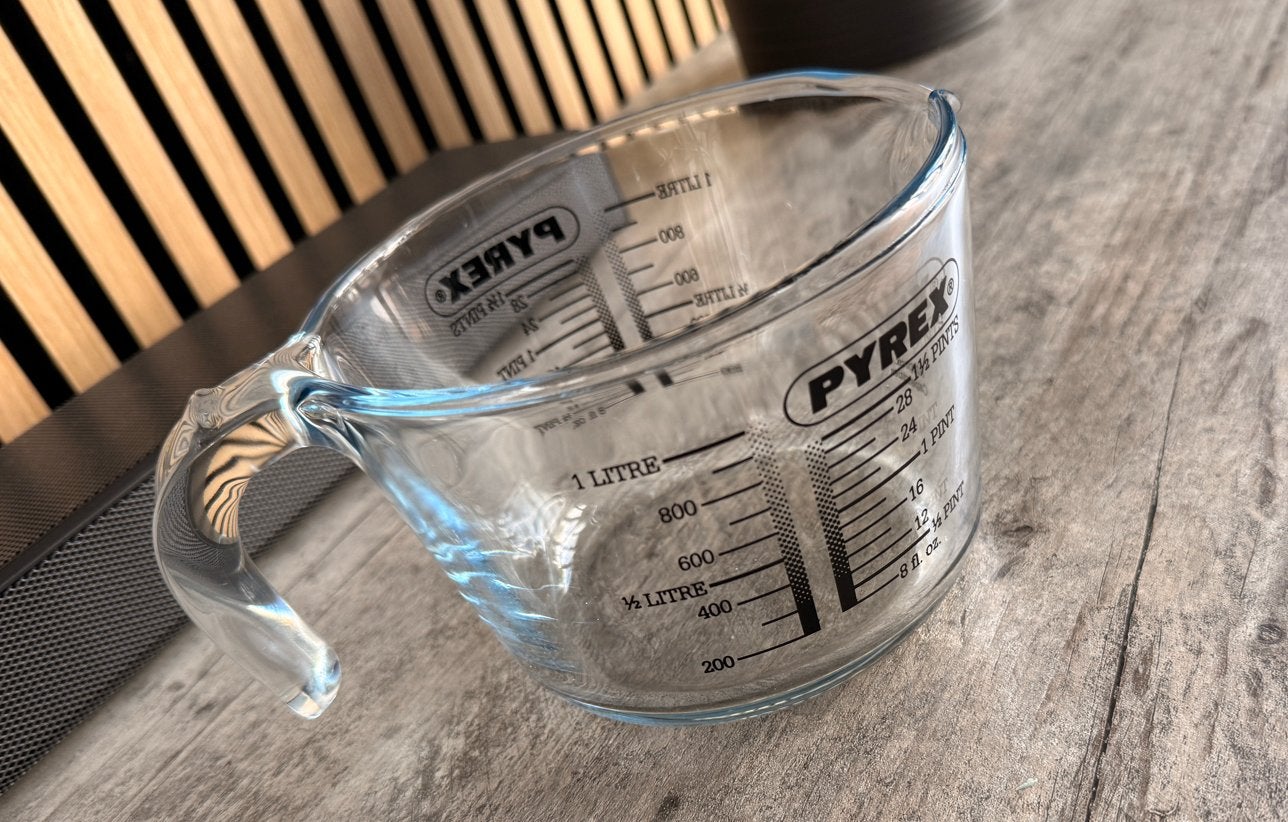 Pyrex Glazen Maatbeker 1 Liter - Zo goed als nieuw, Ophalen of Verzenden, Zo goed als nieuw, Overige merken, Glas
