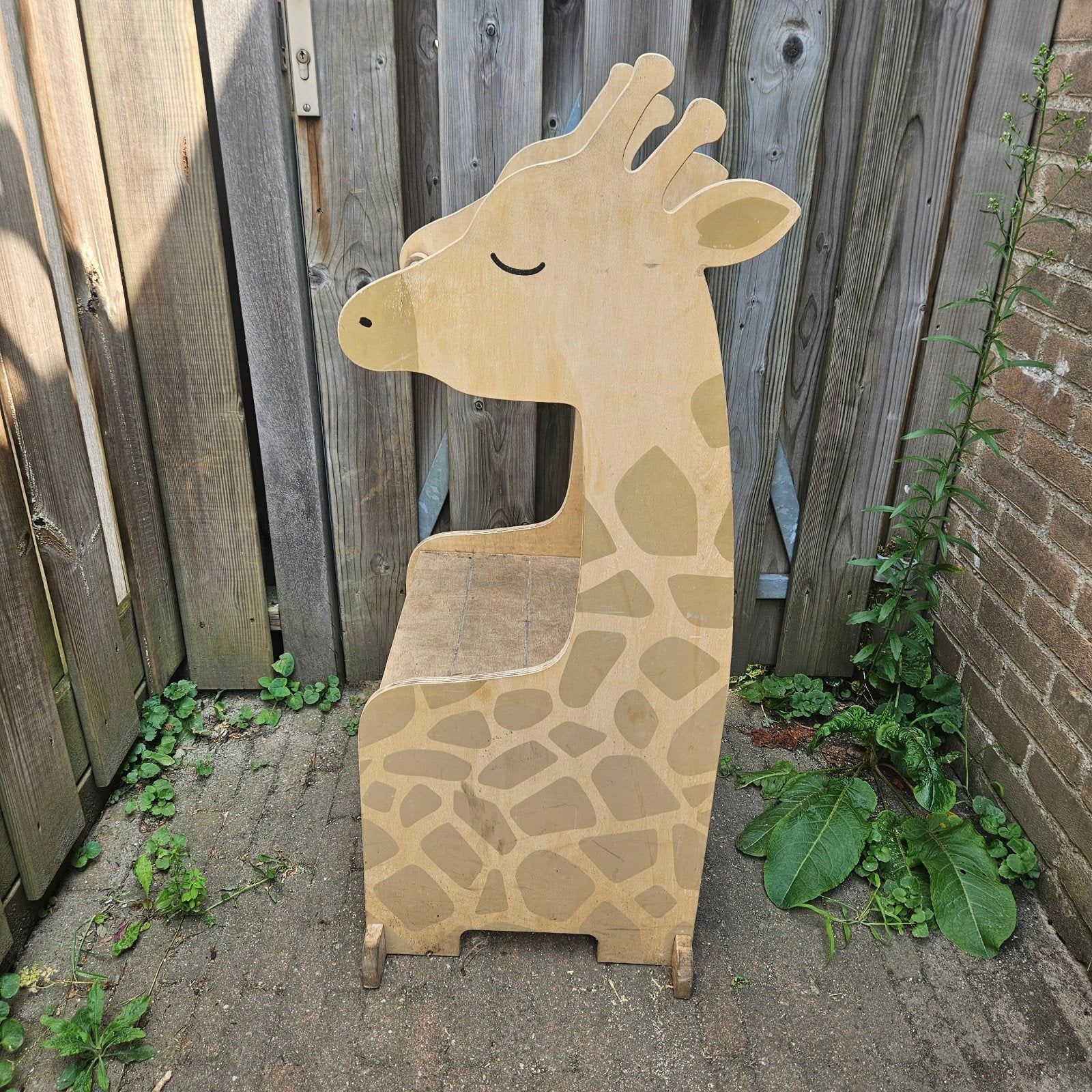 Houten opstap giraf trapje kind, Ophalen, Gebruikt, Hout