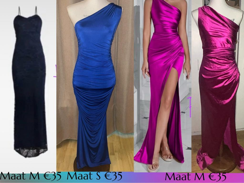 Verschillende galajurken maat S en M, Kleding | Dames, Jurken, Zo goed als nieuw, Maat 38/40 (M), Blauw, Boven de knie, Ophalen of Verzenden