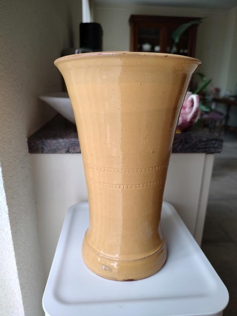 Vintage okergele vaas, jaren '60/'70, 25 cm hoog, Ophalen