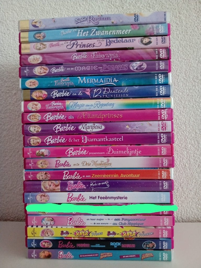BARBIE DVD’S (20 stuks), Europees, Gebruikt, Animatie, Vanaf 6 jaar