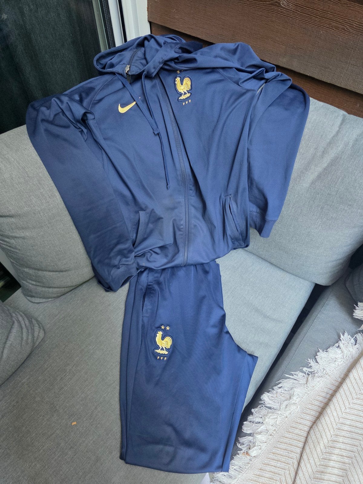 Nike Frankrijk Strike Hooded Trainingspak (WK Collectie), Nike, Ophalen of Verzenden, Voetbal, Gedragen
