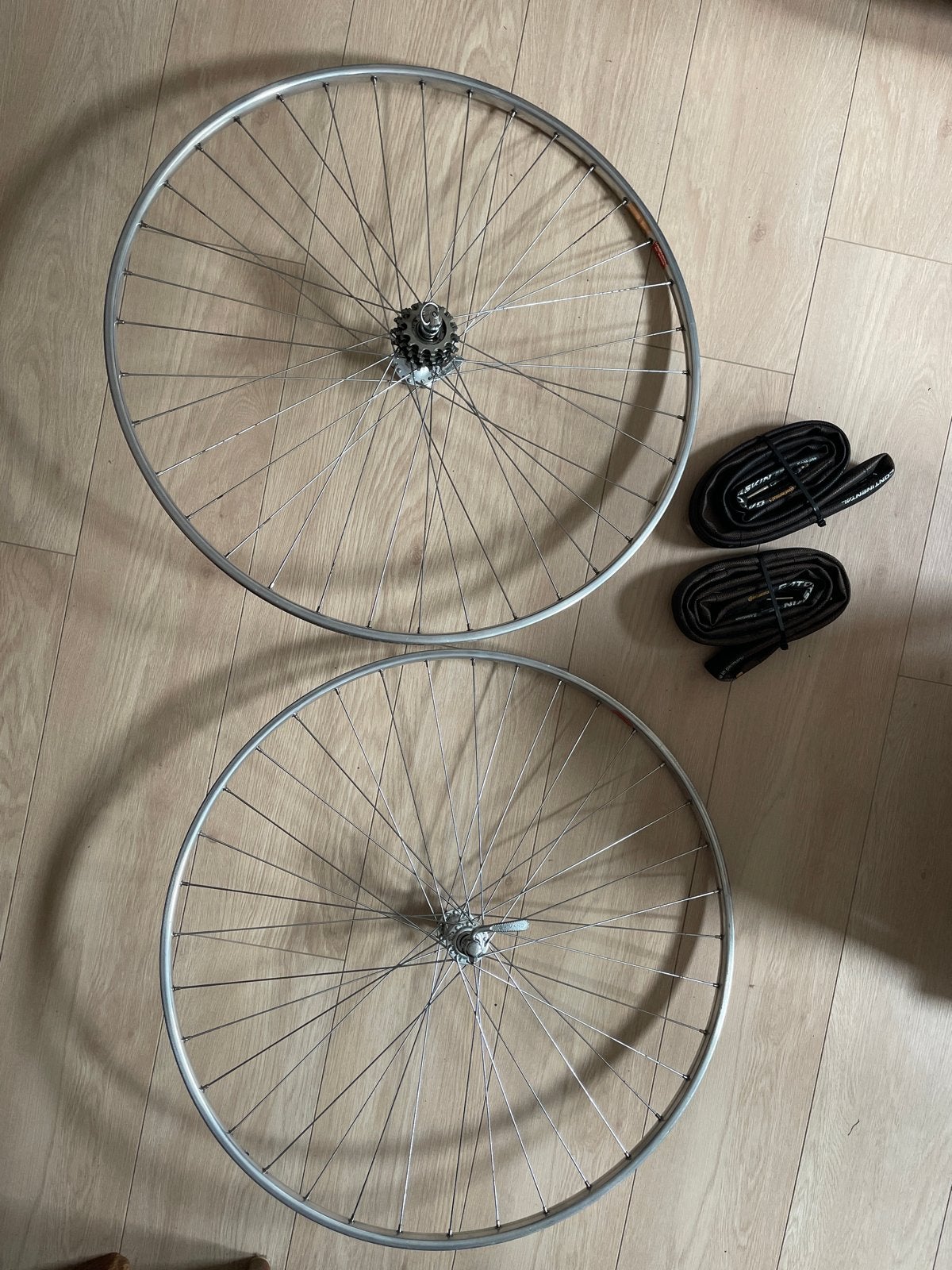Vintage Mavic Shimano DA wielen 28” + Continental Gatorskins, Gebruikt, Aluminium, Racefiets, Ophalen
