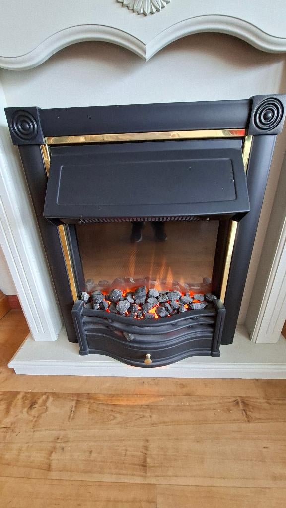 Dimplex Horton Zwarte inbouw haard inclusief schouw, Ophalen, Gebruikt, Inbouwhaard, Elektrische haard