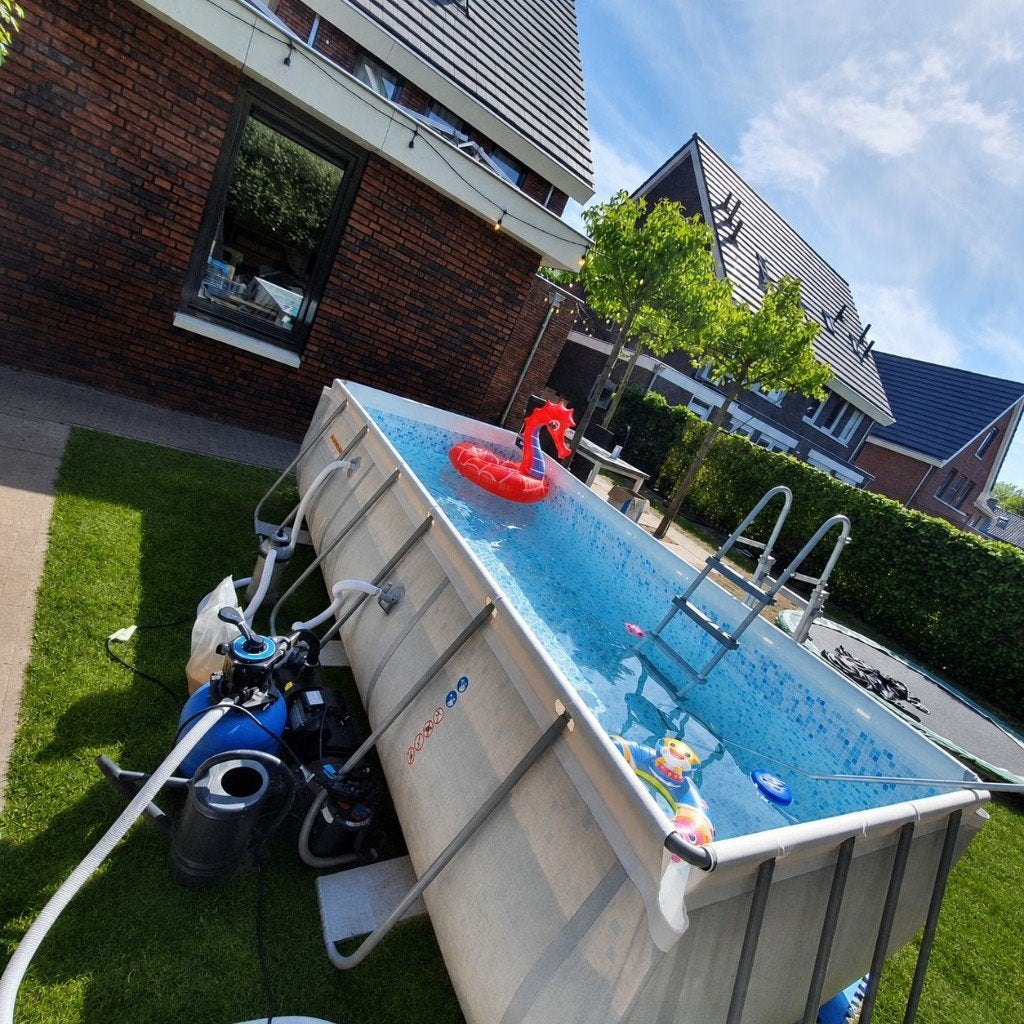 Bestway opzetzwembad met warmtepomp en zandfilterpomp, Ophalen, Gebruikt, 200 tot 300 cm, 80 tot 120 cm