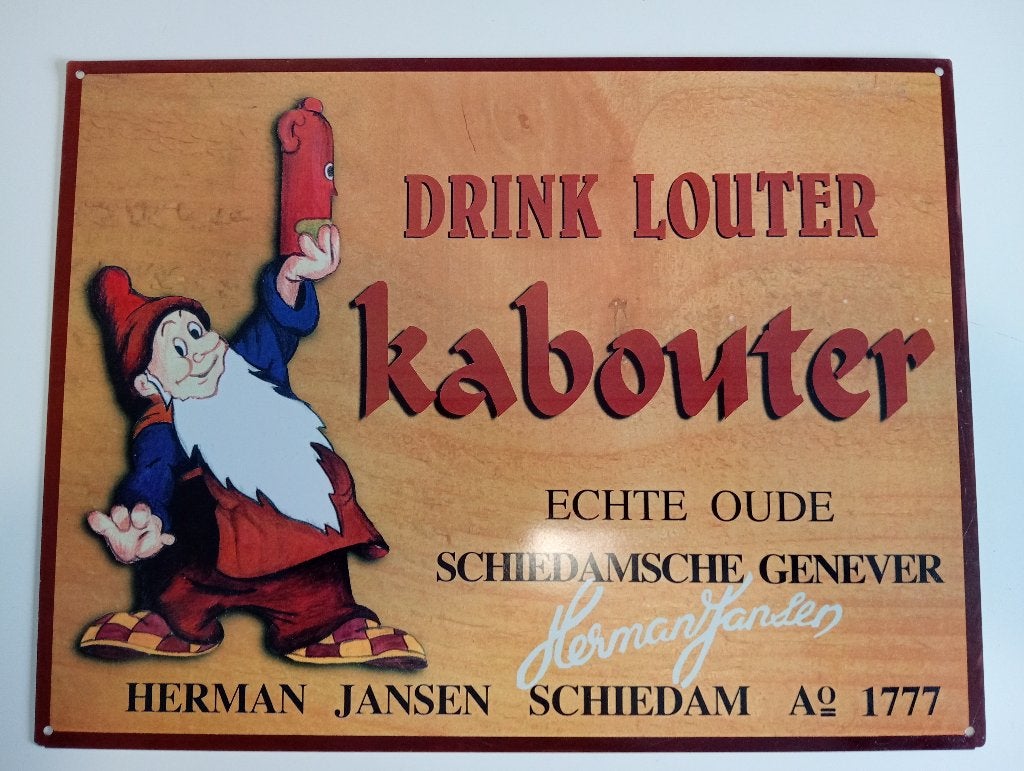Louter Kabouter Genever reclamebord., Ophalen of Verzenden, Nieuw, Reclamebord