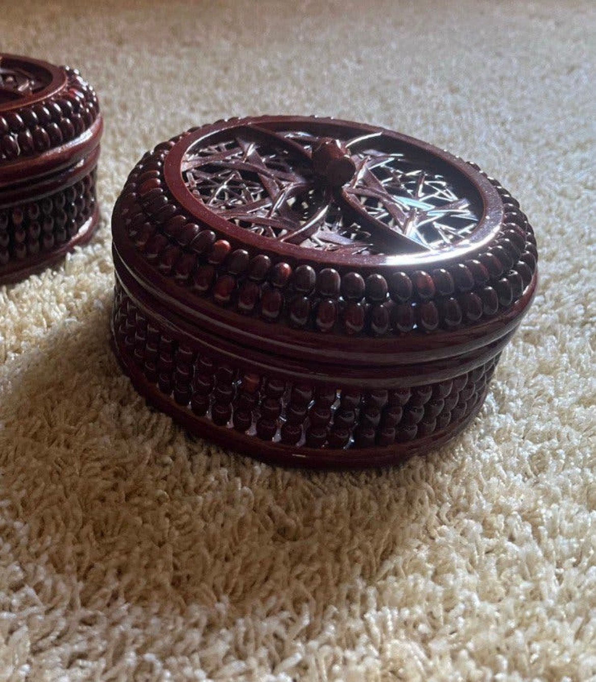 Vintage bamboe chinese naai doos rond 13,5, Ophalen of Verzenden