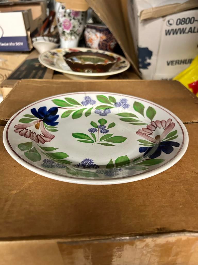 Boerenbont bordje Societe Ceramique Maastricht 21,5 cm, Ophalen of Verzenden