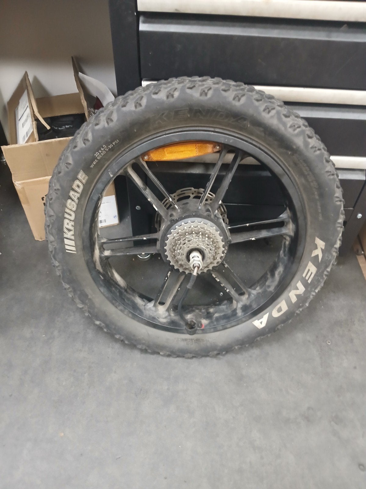 500 watt Fatbike Wiel met Motor en Cassette, Fietsen en Brommers, Fietsonderdelen, Wiel, Gebruikt, Ophalen of Verzenden, Elektrische fiets
