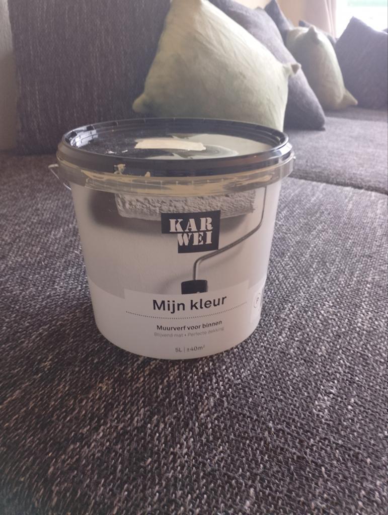 Karwei Muurverf Binnen - Licht van kleur (2.5L), Gebruikt, Overige kleuren, Ophalen of Verzenden, Verf