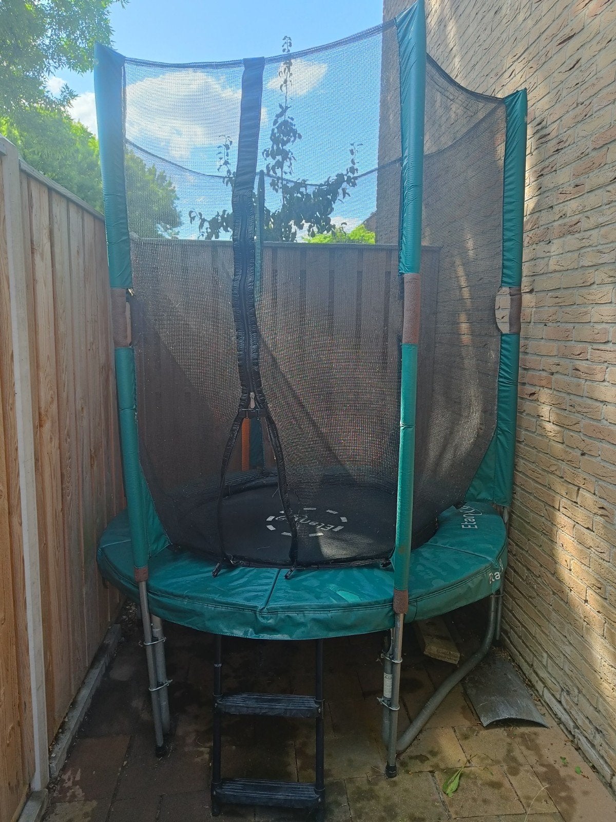 Etan Trampoline 183cm met net en trapje, Ophalen, Gebruikt