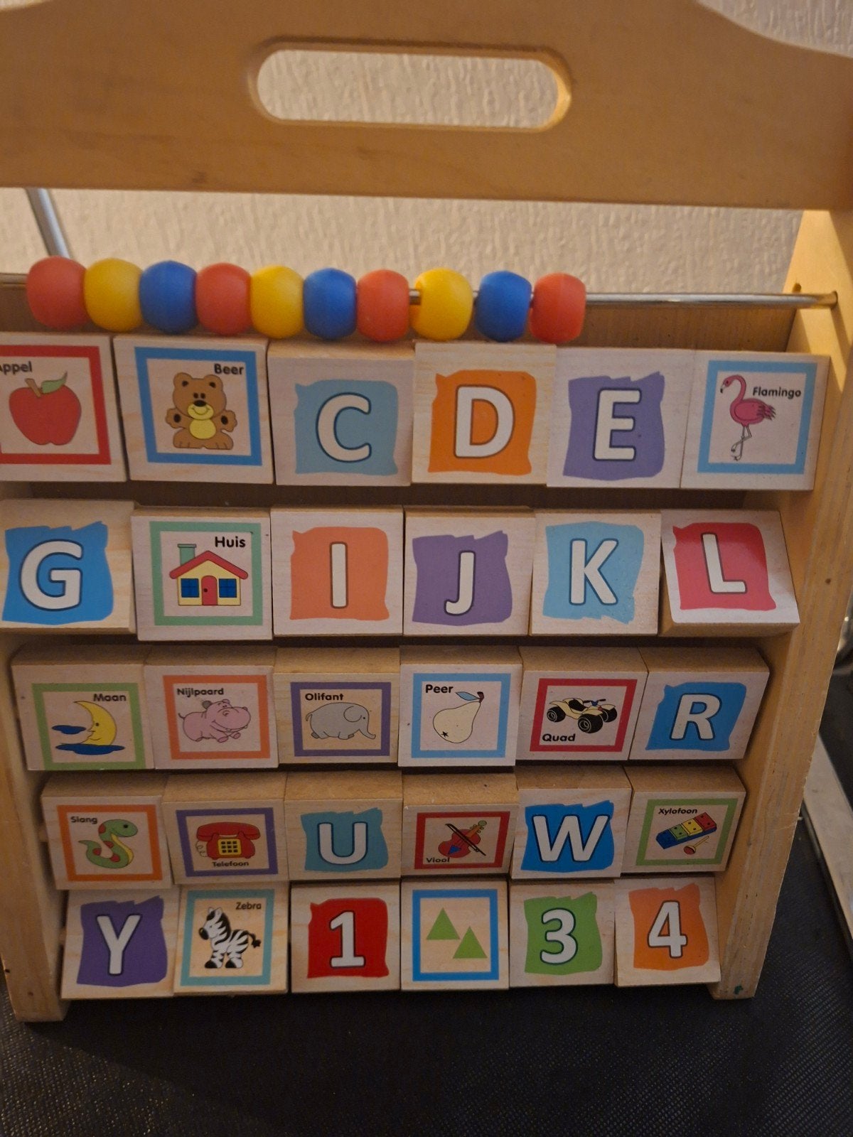 Houten ABC en klokkijken leercentrum, Ophalen, Zo goed als nieuw, Taal en Lezen